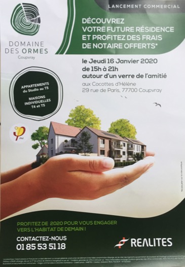 Programme immobilier Coupvray – Domaine des Ormes, LCDH partenaire de REALITES